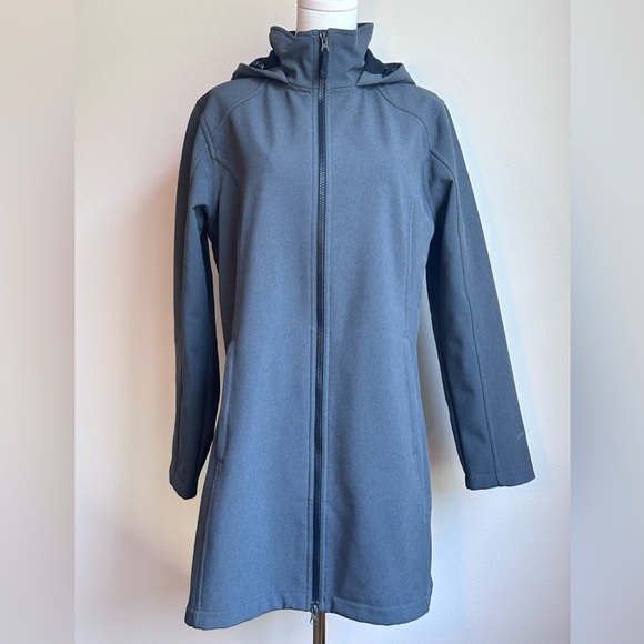 Eddie Bauer Jackets & Blazers - Eddie Bauer ‘Windfoil Elite’ Hooded Fleece Lined Gray Trench Coat SIZE L